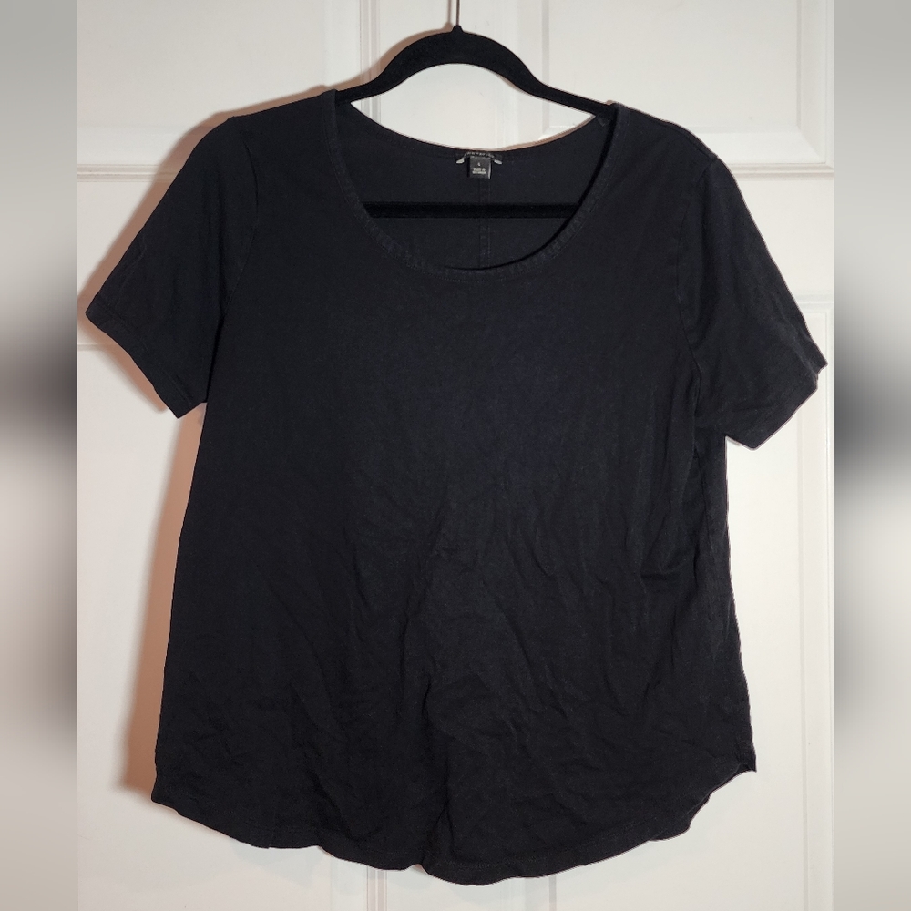 Ann Taylor Classic Black Women's Short Sleeve Top Large